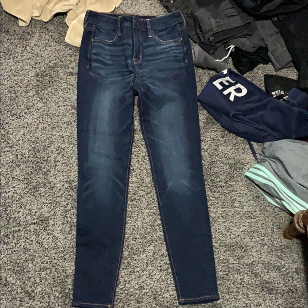 dark blue skinny jeans